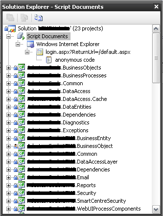 Solution Explorer - Javascript Debug